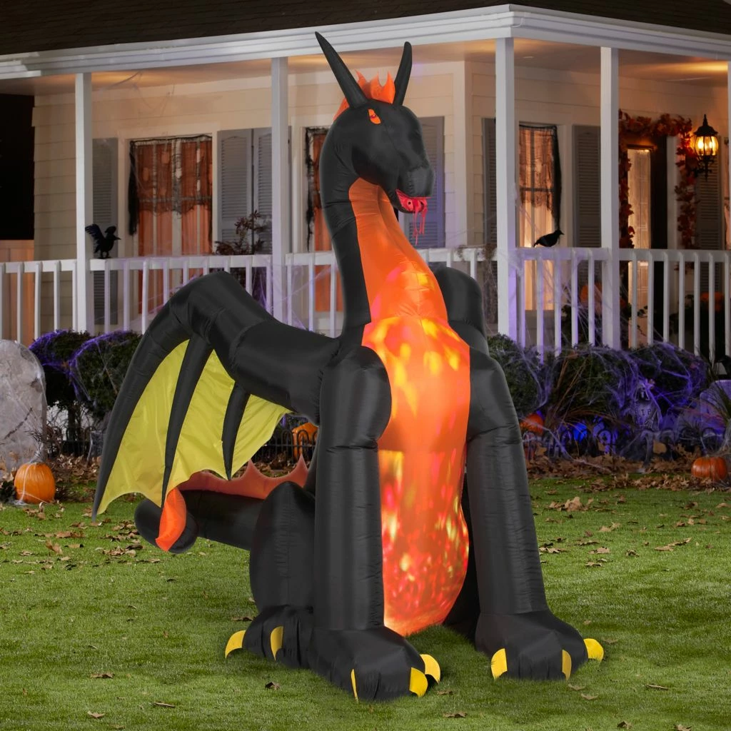 Gemmy Animated Airblown Inflatable Fire and Ice Dragon with Wings, Self-Inflates, G-50202 4 Gemmy Animated Airblown Inflatable Fire and Ice Dragon with Wings, Self-Inflates, G-50202 - Image 2