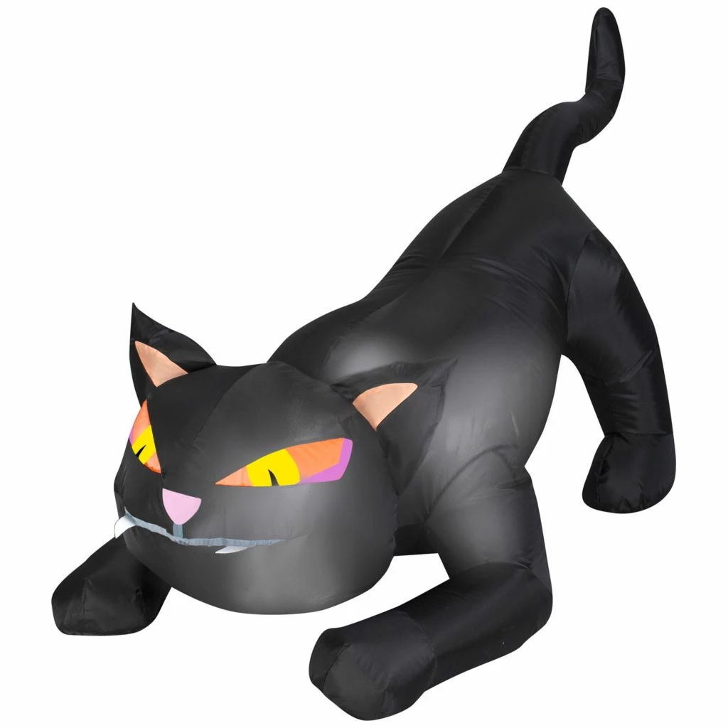 Gemmy Outdoor Airblown Inflatable Black Cat with Tail Up, Self-Inflates, G-64911 3 Gemmy Outdoor Airblown Inflatable Black Cat with Tail Up, Self-Inflates, G-64911