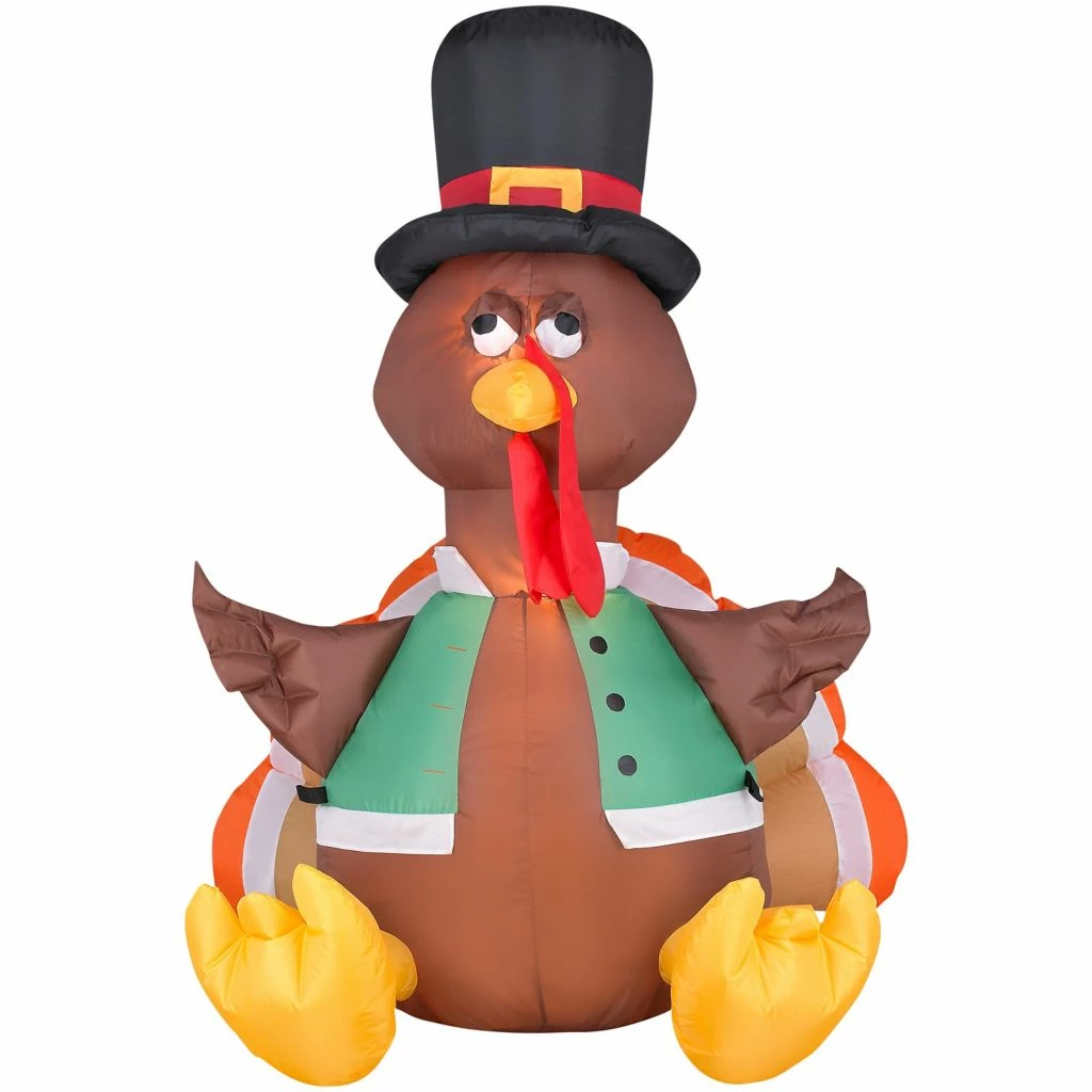 Gemmy Outdoor Airblown Inflatable Happy Turkey, Self-Inflates, G-26396 3 Gemmy Outdoor Airblown Inflatable Happy Turkey, Self-Inflates, G-26396