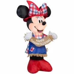 Gemmy Airblown Inflatable Minnie as Scarecrow, Self-Inflates, G-70444