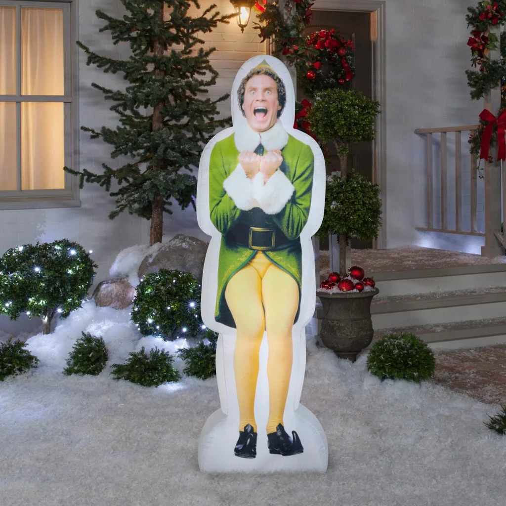 Gemmy Photorealistic Airblown Excited Buddy the Elf Christmas Inflatable Decor, G-110799 4 Gemmy Photorealistic Airblown Excited Buddy the Elf Christmas Inflatable Decor, G-110799 - Image 2