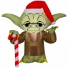 Gemmy Airblown-Stylized Yoda with Santa Hat Inflatable Decor, G-114961 -Gemmy Sale Store 1454484 1