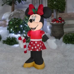 Gemmy Airblown-Minnie Holding Candy Cane Inflatable Decor, G-39049 -Gemmy Sale Store 1454566 A1