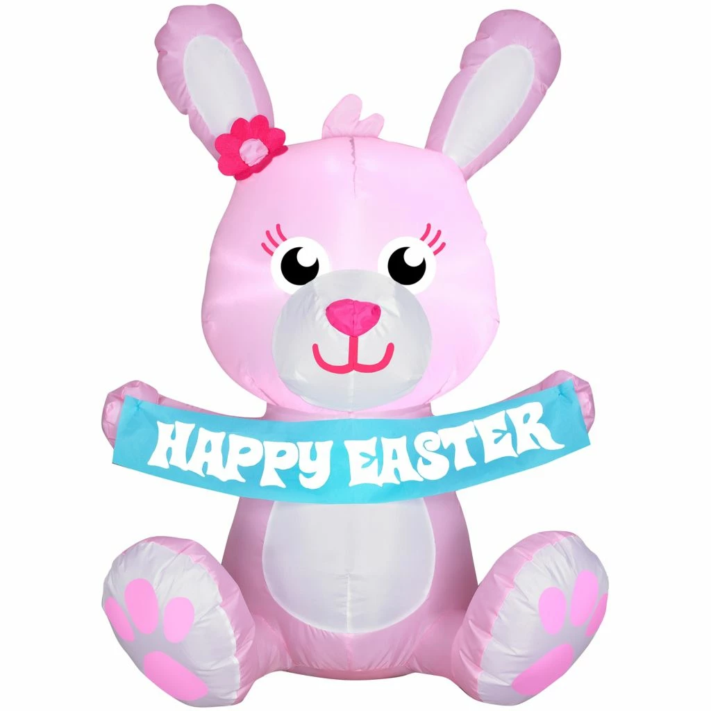 Gemmy Airblown Outdoor Happy Easter Pink Bunny Inflatable 3 Gemmy Airblown Outdoor Happy Easter Pink Bunny Inflatable