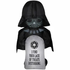 Gemmy Air-Blown Stylized Darth Vader with Tombstone Inflatable, Self-Inflates, G-225042
