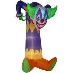 Gemmy Projection Airblown Inflatable Kaleidoscope Clown Decoration, Self-Inflates, Lights Up, G-75464