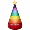 Gemmy Airblown Inflatable Rainbow Christmas Cone Tree -Gemmy Sale Store 1572792