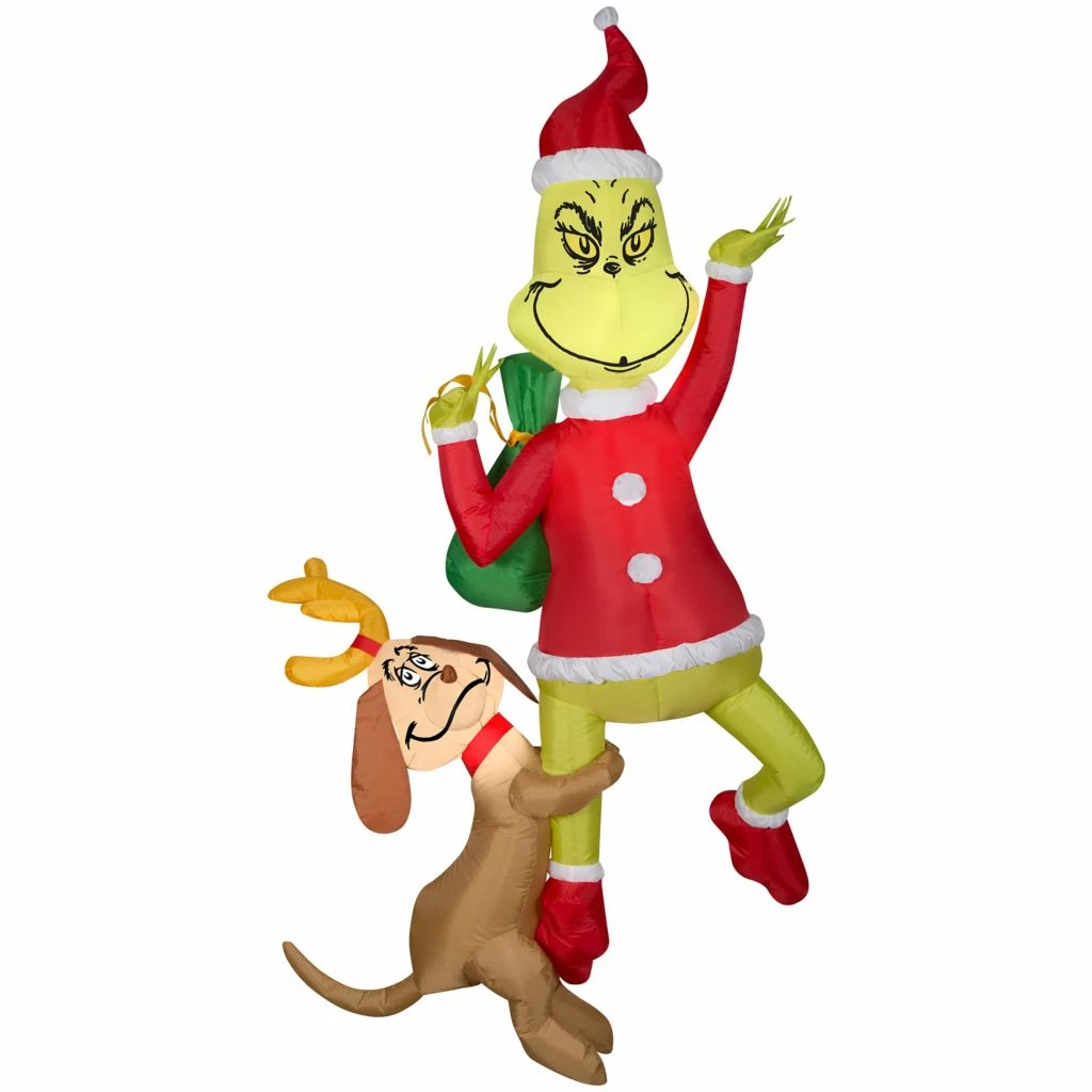 Gemmy Airblown Inflatable Hanging Grinch with Max 3 Gemmy Airblown Inflatable Hanging Grinch with Max