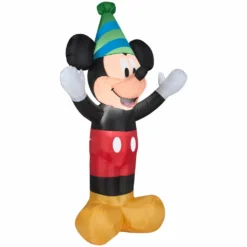 Gemmy Airblown Mickey with Party Hat Decor