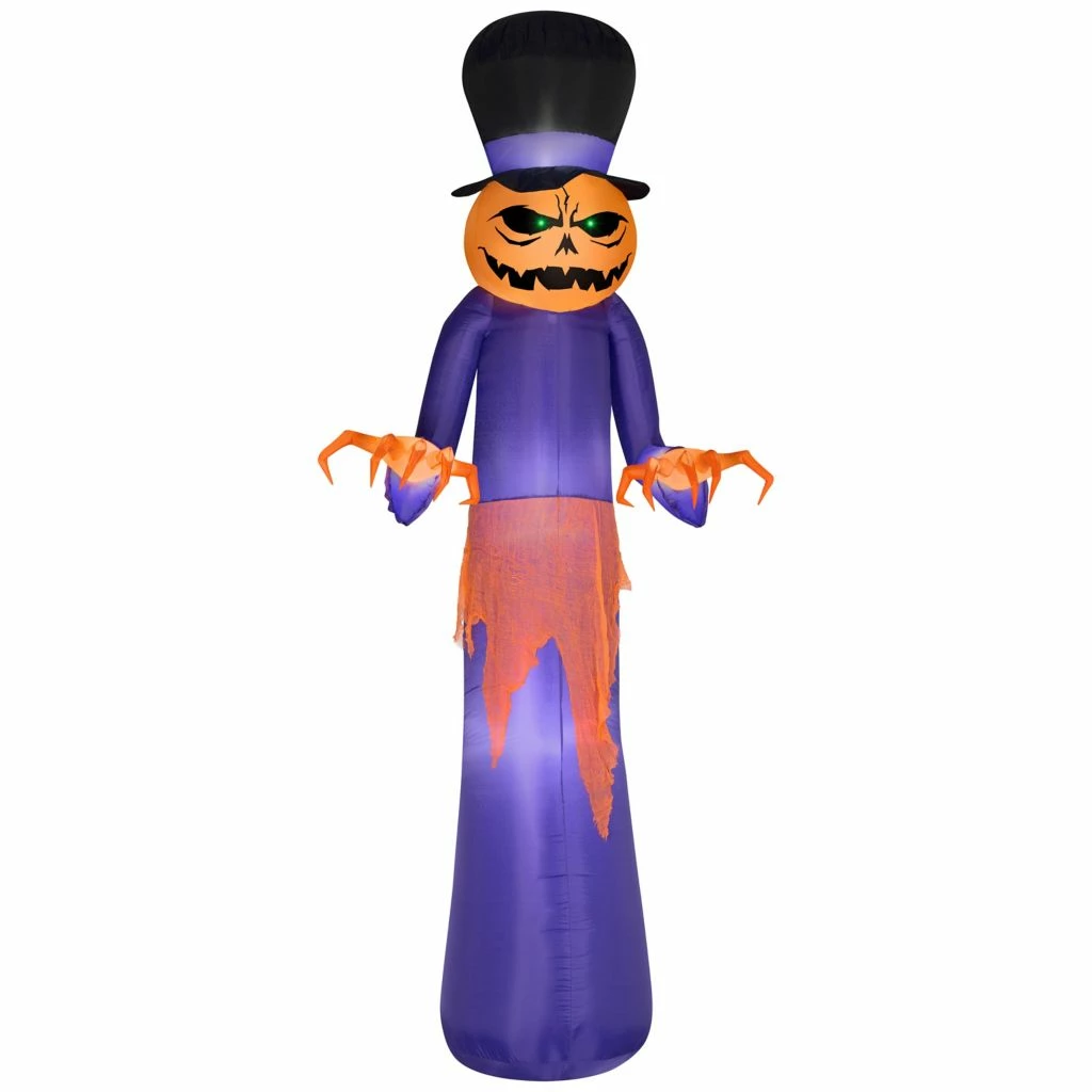 Gemmy Airblown Pumpkin Reaper with Top Hat Inflatable Decoration, G-222675 3 Gemmy Airblown Pumpkin Reaper with Top Hat Inflatable Decoration, G-222675