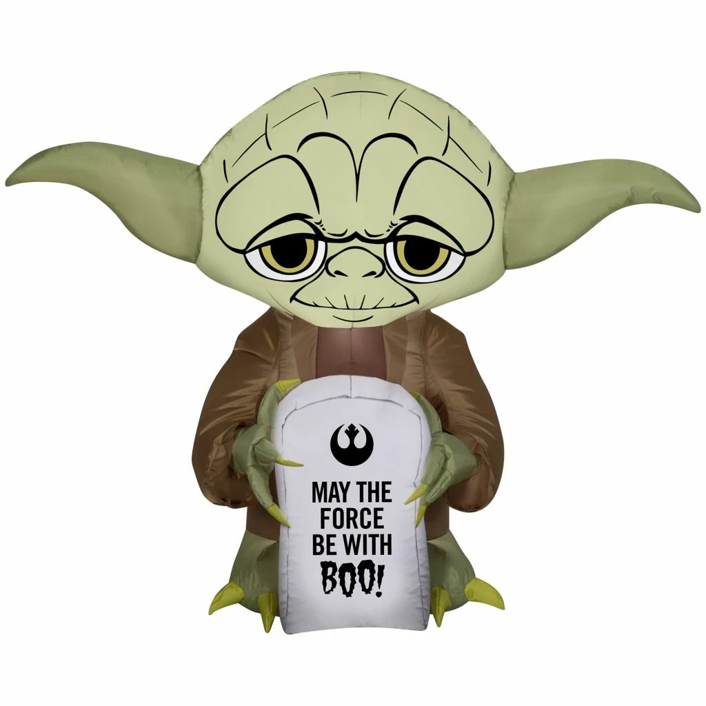 Gemmy Airblown-Stylized Yoda with Tombstone-SM-Star Wars 3 Gemmy Airblown-Stylized Yoda with Tombstone-SM-Star Wars