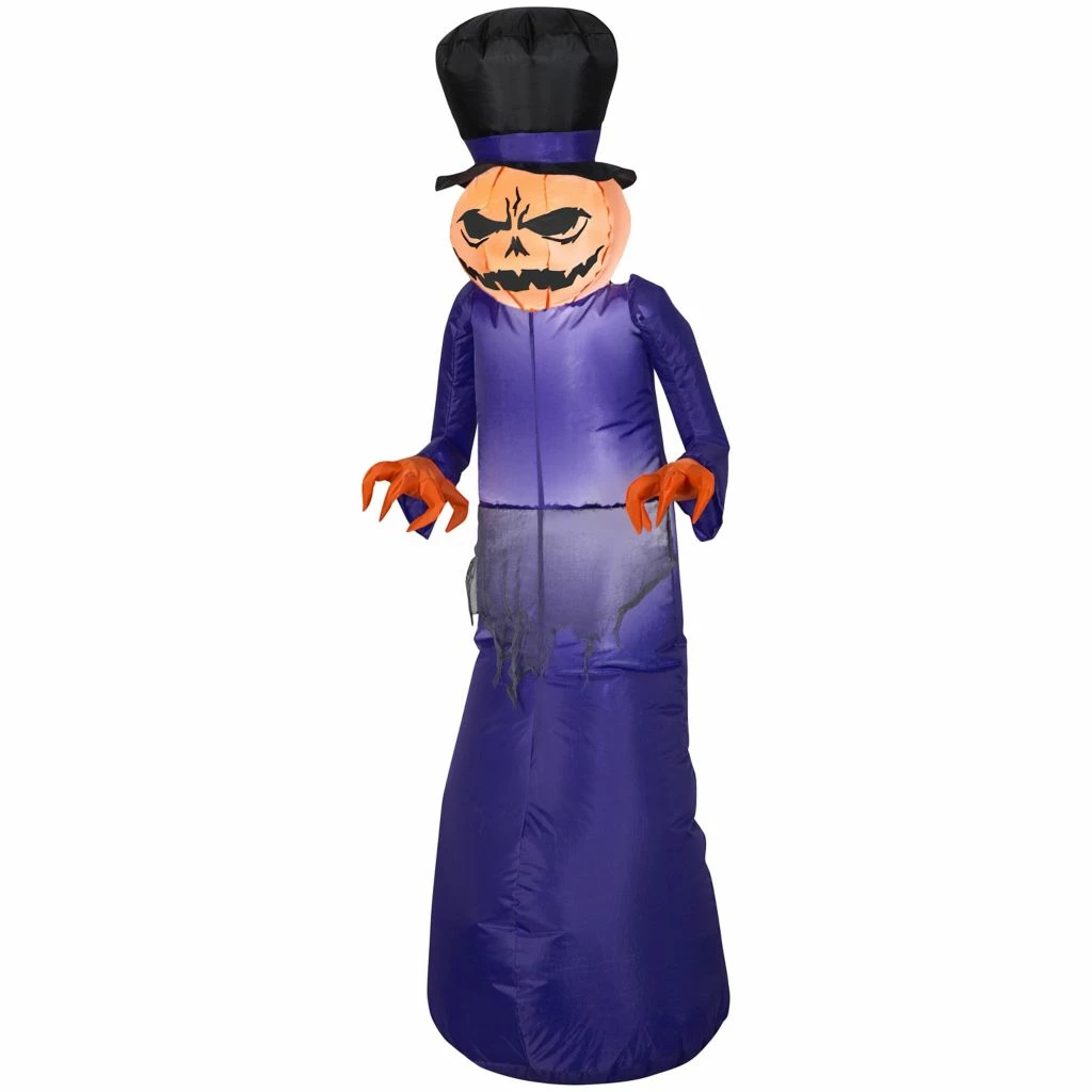 Gemmy Airblown Pumpkin Reaper with Top Hat Inflatable Decoration, G-225890 3 Gemmy Airblown Pumpkin Reaper with Top Hat Inflatable Decoration, G-225890