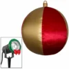 Gemmy Airblown Mixed Media Hanging Velvet Ornament, Round Vertical Stripes with External Spotlight 1 Gemmy Airblown Mixed Media Hanging Velvet Ornament, Round Vertical Stripes with External Spotlight -Gemmy Sale Store 1737007