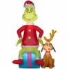 Gemmy Airblown Inflatable Grinch with Max Scene, From the Mind of Dr. Seuss -Gemmy Sale Store 1737016