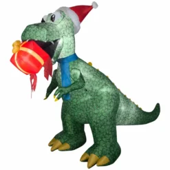 Gemmy Animated Airblown Inflatable T-Rex with Present