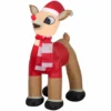 Gemmy Airblown Inflatable Standing Rudolph in Santa Hat and Scarf, Rudolph -Gemmy Sale Store 1737068