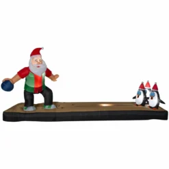 Gemmy Airblown Inflatable Santa Bowling Scene