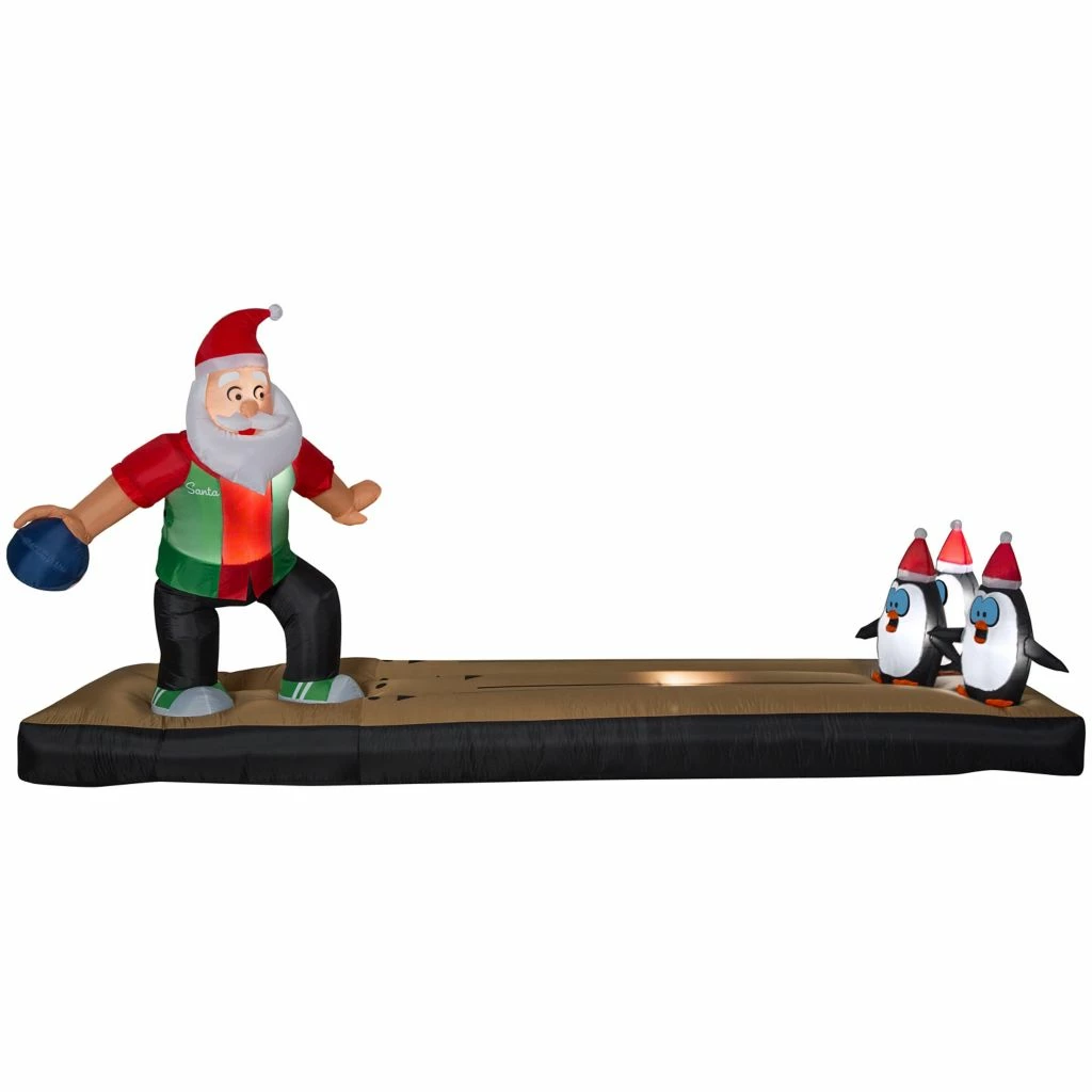 Gemmy Airblown Inflatable Santa Bowling Scene 3 Gemmy Airblown Inflatable Santa Bowling Scene