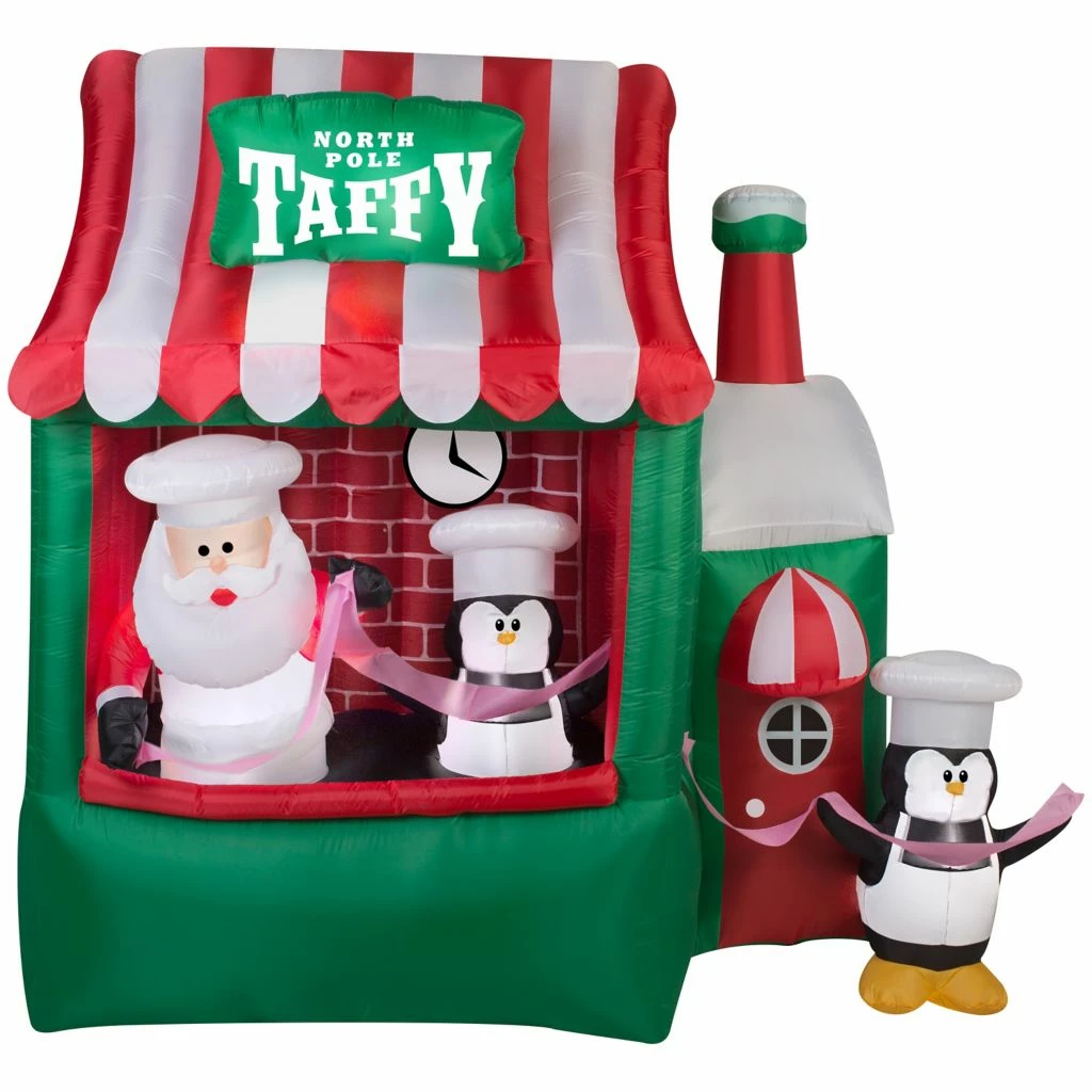 Gemmy Animated Airblown Inflatable North Pole Taffy Stand 3 Gemmy Animated Airblown Inflatable North Pole Taffy Stand