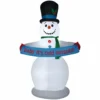 Gemmy Animated Airblown Inflatable Snowman with Banner -Gemmy Sale Store 1737080