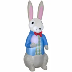 Gemmy Airblown Dapper Easter Bunny with Egg