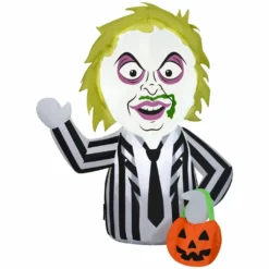Gemmy Airblown Inflatable Stylized Beetlejuice CarBuddy with Treat Sack