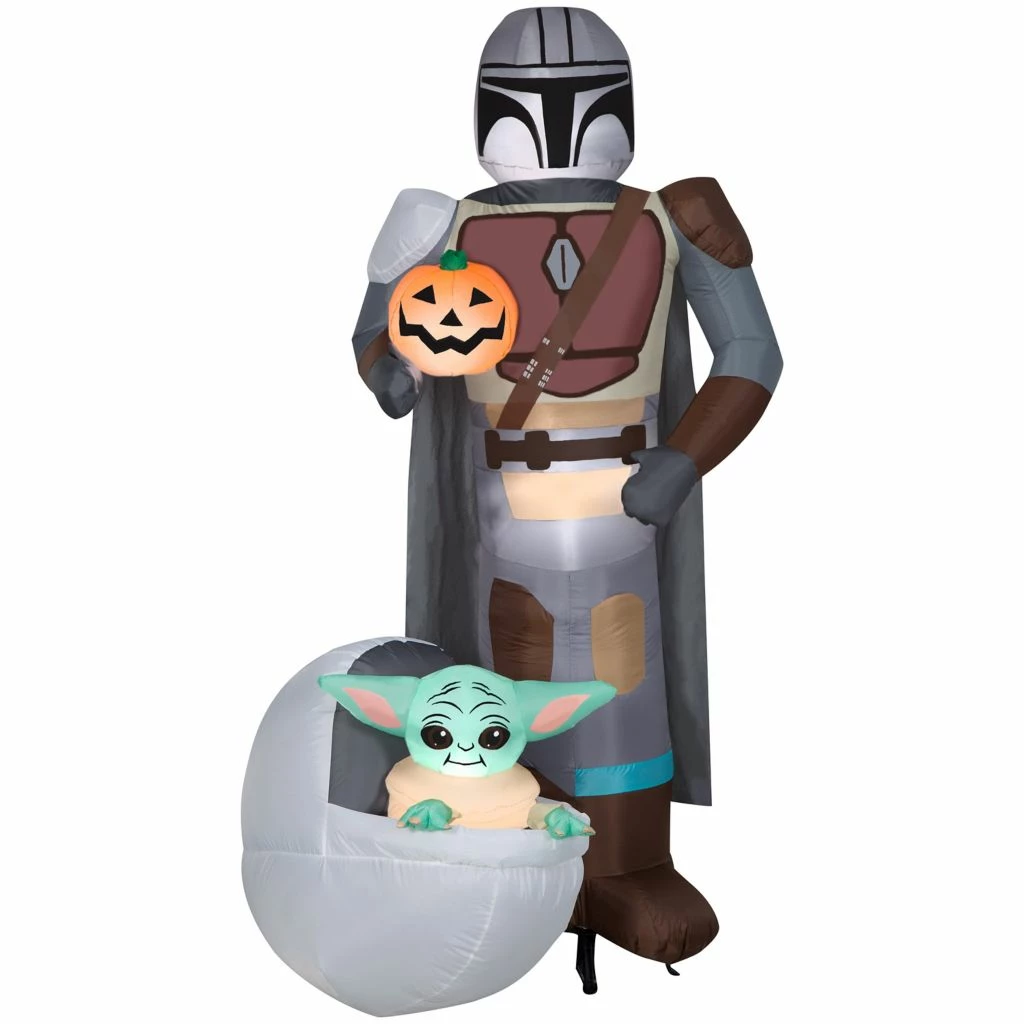 New! Gemmy Airblown Inflatable Star Wars The Mandalorian The Child with Pumpkin Scene 3 New! Gemmy Airblown Inflatable Star Wars The Mandalorian The Child with Pumpkin Scene