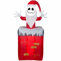 New! Gemmy Animated Airblown Inflatable Jack Skellington in Chimney, G-111302
