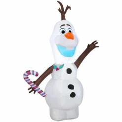 New! Gemmy Airblown Inflatable Olaf with Candy Cane, G-112562