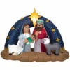 New! Gemmy Airblown Inflatable Snowy Night Nativity Scene, G-118905