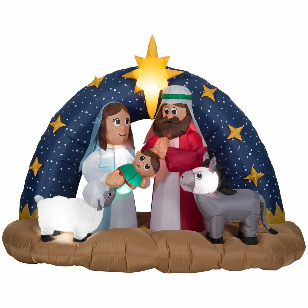 New! Gemmy Airblown Inflatable Snowy Night Nativity Scene, G-118905 3 New! Gemmy Airblown Inflatable Snowy Night Nativity Scene, G-118905