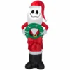 New! Gemmy Airblown Inflatable Jack Skellington in Santa Suit with Wreath, G-118986 2 New! Gemmy Airblown Inflatable Jack Skellington in Santa Suit with Wreath, G-118986 -Gemmy Sale Store 1935145