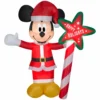 New! Gemmy Airblown Inflatable Mickey Mouse with "Happy Holidays" Sign, G-119348 -Gemmy Sale Store 1935160