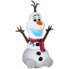 New! Gemmy Airblown Inflatable Olaf with Red Scarf, G-119634 -Gemmy Sale Store 1935164