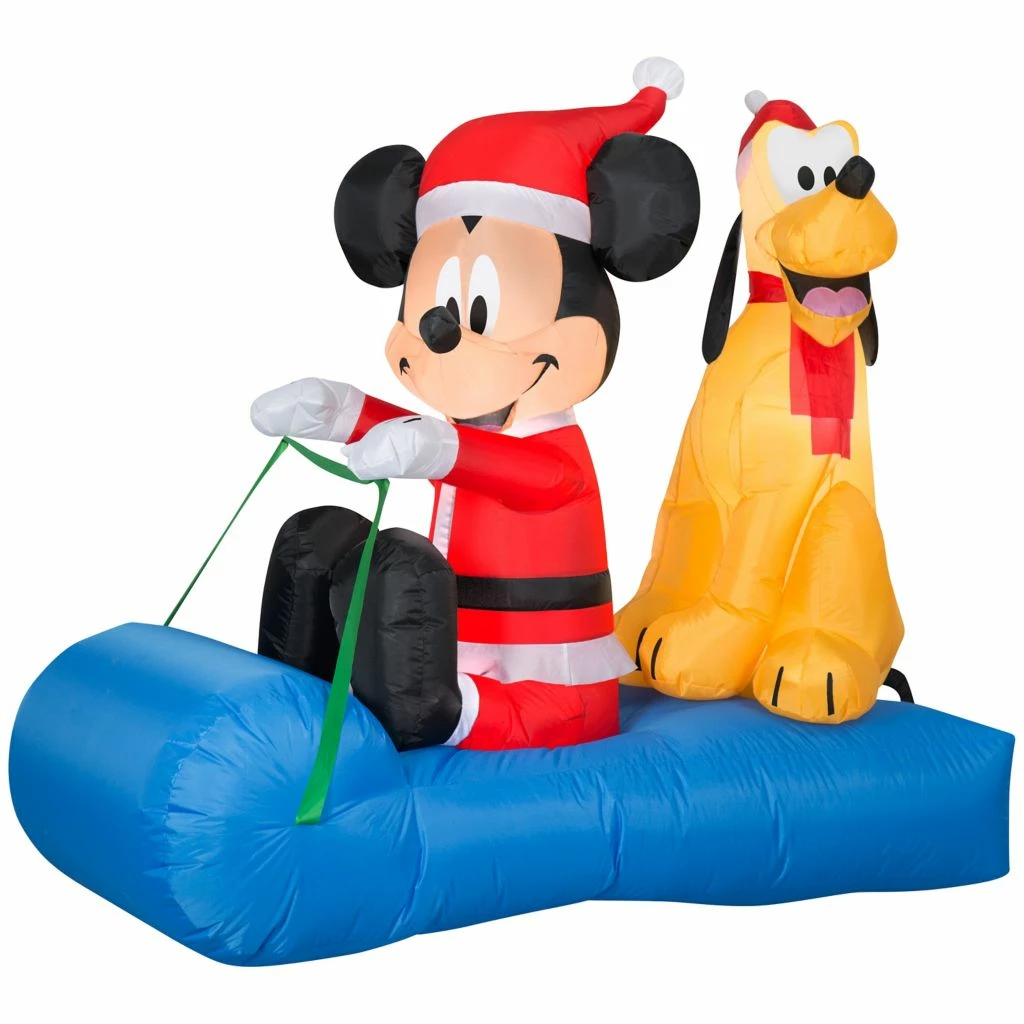 New! Gemmy Airblown Inflatable Mickey Mouse and Pluto Sledding Scene, G-88722 3 New! Gemmy Airblown Inflatable Mickey Mouse and Pluto Sledding Scene, G-88722